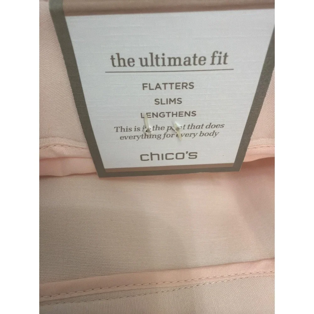 Chicos Smooth Stretch Chic Ankle Pants Pink Delicacy Size 4 XXL Ankle Length NWT